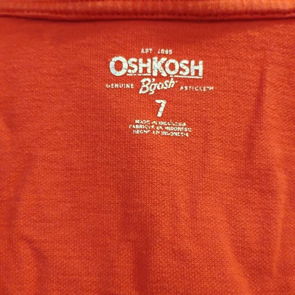 OshKosh Short Sleeve Red Polo Shirt Boys Sz 7